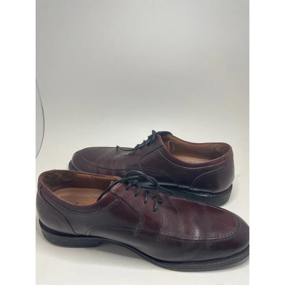 Johnston & Murphy Men XC4 Dress Shoes 10 M Brown Sheepskin Apron Toe Derby Lace